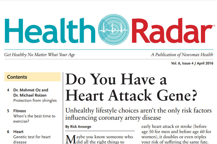 screenshot of the article titled: Do You Have a Heart Attack Gene?