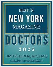 Best In New York Magazine Doctors 2025 Dmitri Alden, Md, Facs, Excellence in surgical oncology